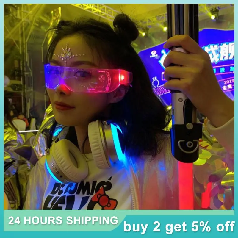 LED Luminous Glasses Party Concert Wire Neon Light Up Visor Eyeglasses