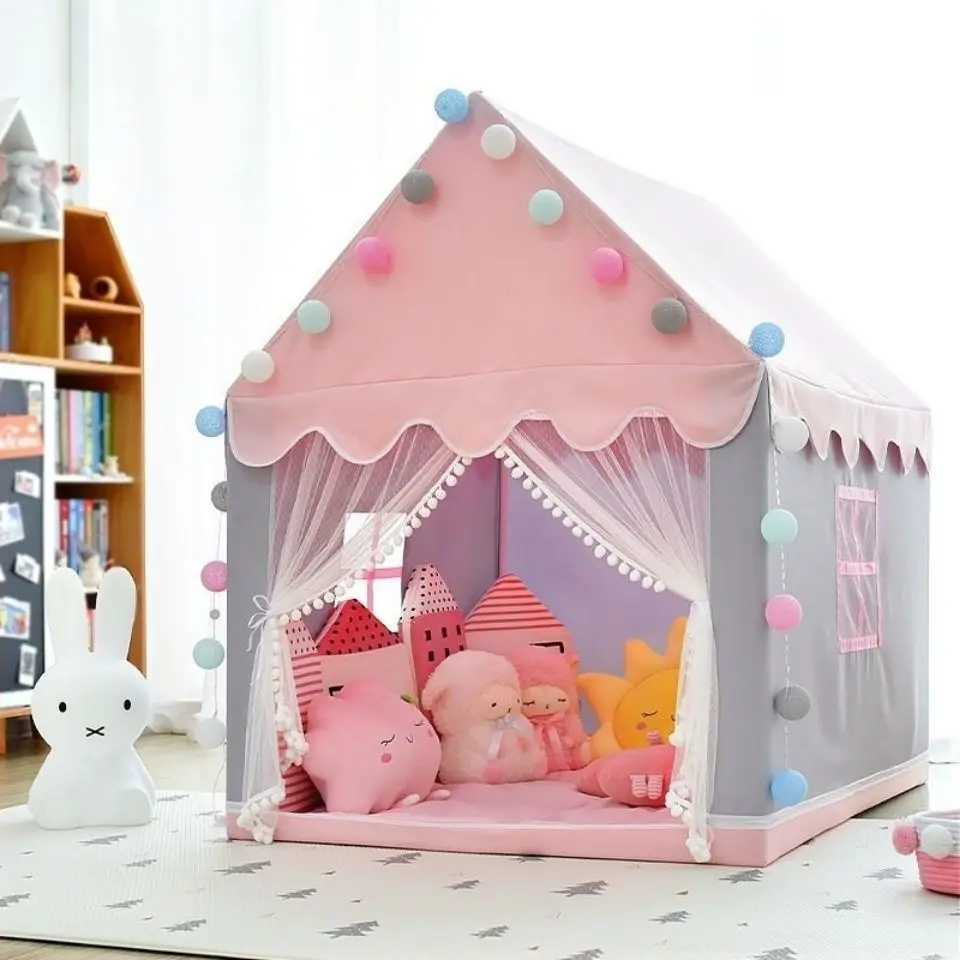 

Children Princess Castle Tents Portable Indoor Outdoor Teepee Tent for Kids Folding Play Tent House Baby Balls Pool Playhouse