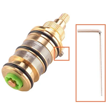 ทองเหลืองเปลี่ยน Thermostatic ตลับหมึกฝักบัววาล์วผสมบาร์ชุดซ่อมห้องน้ําอุณหภูมิน้ําควบคุมตลับก๊อกน้ํา 7