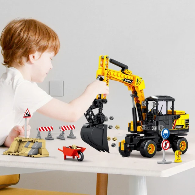 SEMBO 도시 굴삭기 엔지니어링 차량 빌딩 블록 키트: 아이들의 상상력과 창의력을 키우는 교육적 장난감