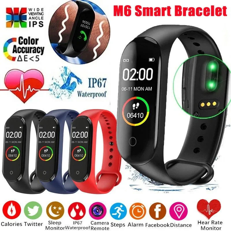 M6SmartWatchColorScreenStepCountingMultiSportModeMessage