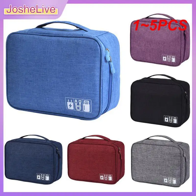 

1~5PCS Travel Cable Bag Portable Universal Digital USB Cable SD Cards Organizer Cord Charger Wires Battery Cosmetic Zipper