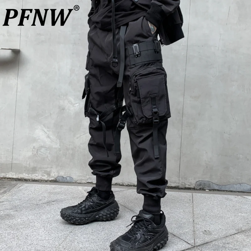 

PFNW Men's Cargo Pants Spring Summer Chic Fashion Streetwear Baggy Casual Tide Fashion Safari Style Techwear Trousers 12A7375