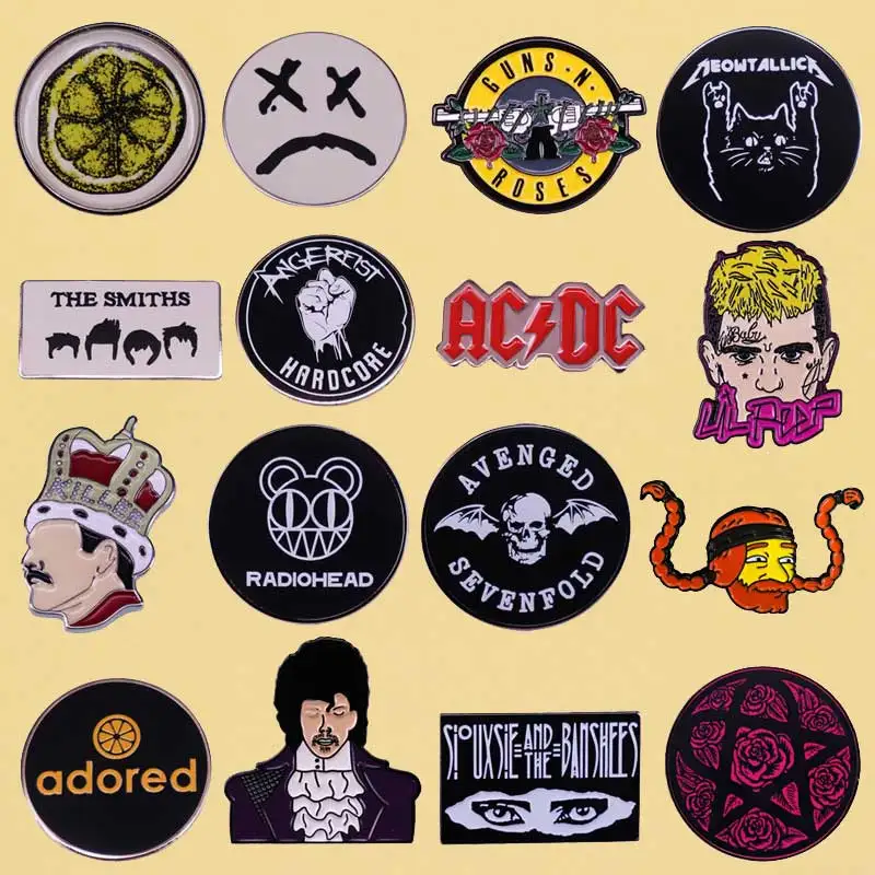 Rock Band Metalen Pin Creativiteit Muziek Versieren Badges Verzamelen