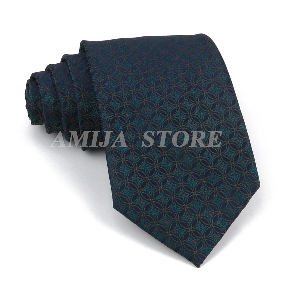 Cravatta Uomo Stampa di Seta Blu Fantasia Multicolor 1365
