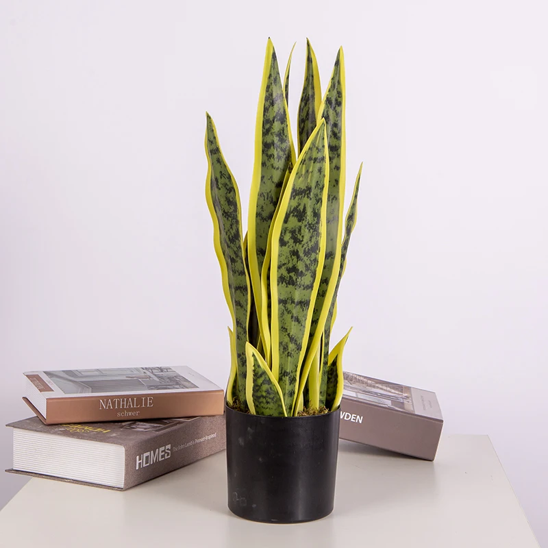 50cm Artificial Plant Snake Plants Yellow Leaf Home Decor AliExpress