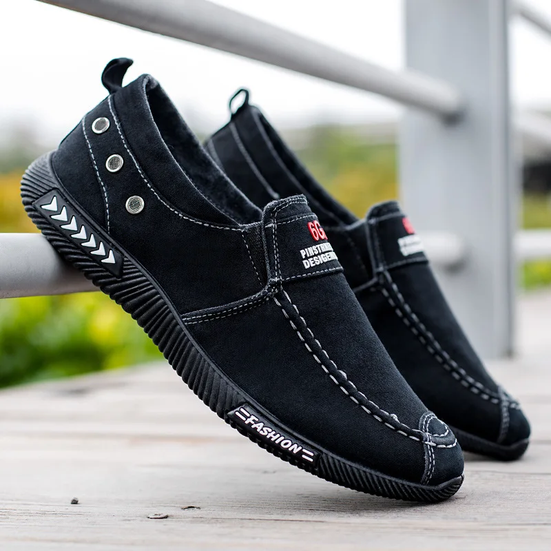 Men Canvas Shoes Denim Sneakers 2025 Vintage Outdoor Slip on Casual Shoes Non-slip Male Loafers Soft Sole Lightweight Men Shoes - 3