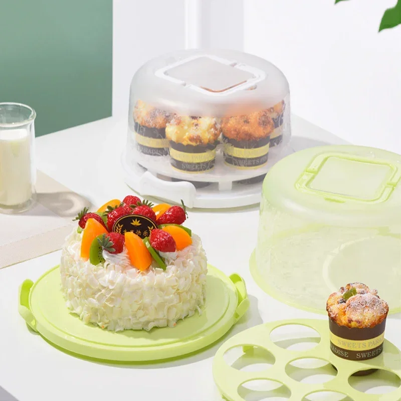 6 Inch Cake Storage Box 7 Holes Cupcake Carrier Holder Plastic Cake ...