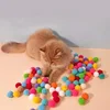 1Set Creative Interactive Launch Training Cat Toys Kitten Mini Pompoms Games Stretch Plush Ball Toy Cat Supplies Pet Accessories 4
