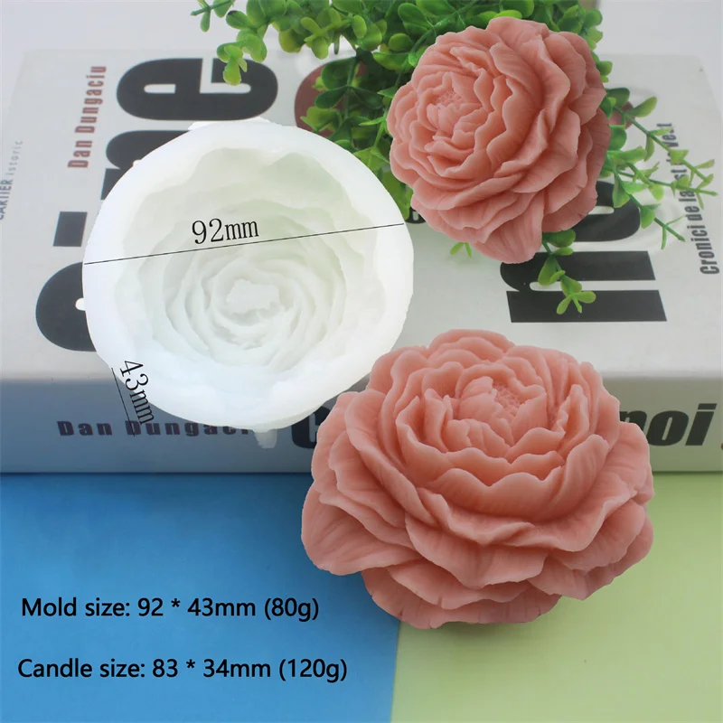 Large Peony Flower Silicone Mold Valentine's Day DIY Flower Mousse Cake Baking Mold 3D Rose Scented Gypsum Soap Making Mold images - 6