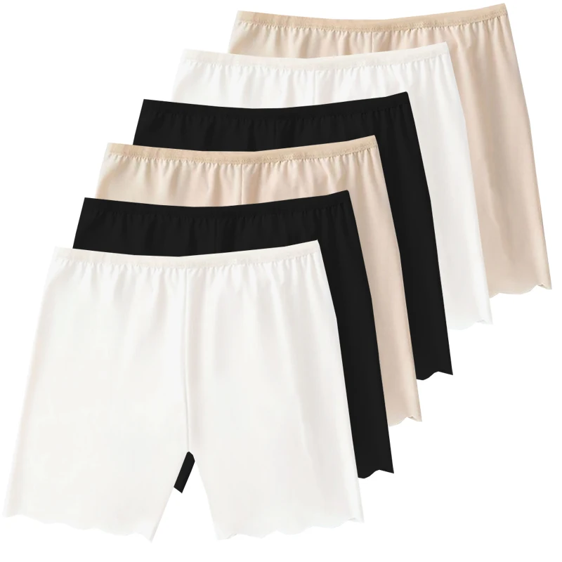 6pcs Women Underwear Slimming Shorts Seamless High Waist Shaper Panties Stretch Underware Stretch Safety Short Pants Ice Silk