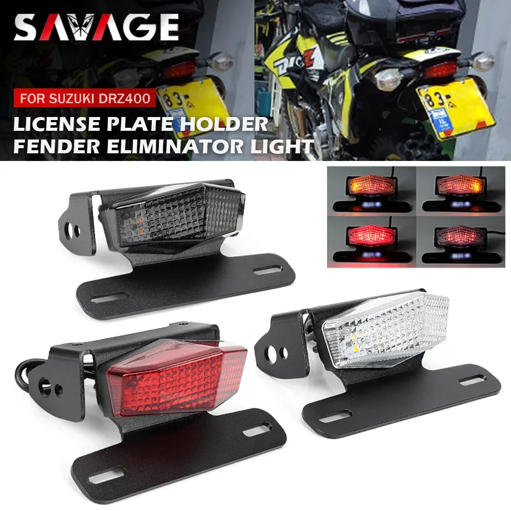DRZ400 License Plate Holder LED Turn Signal for SUZUKI DRZ400SM DRZ 400 SM/S/E Motorcycle