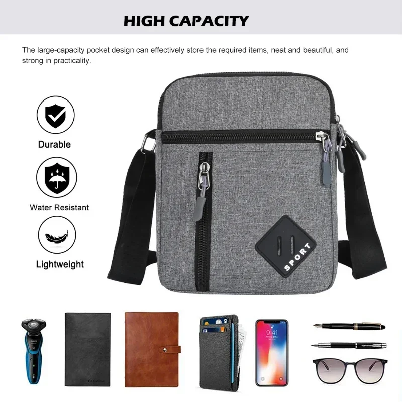 Men's Messenger Bag Crossbody Shoulder Bags Men Small Sling Pack For Work Business Waterproof Oxford Packs Satchel Purse - 6