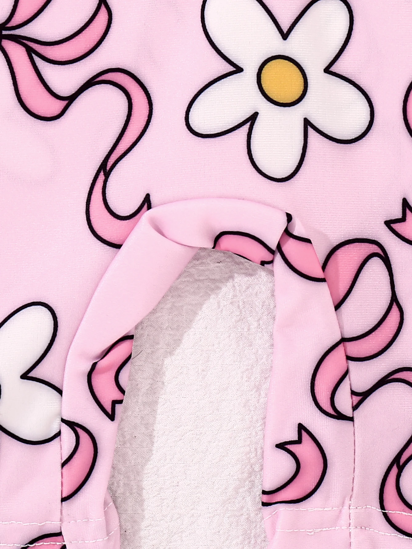 Baby Boys And Girls Cartoon Bow Printed Long Sleeved One-Piece Swimsuit Swim Cap kids swimsuits