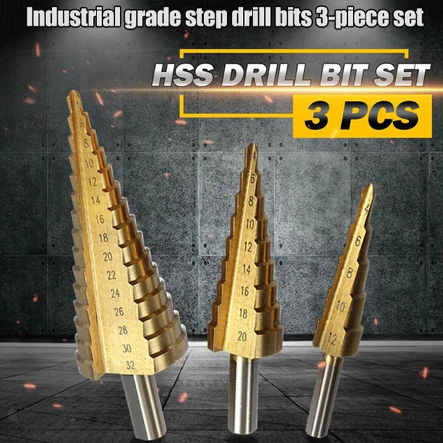 Drilling Woodworking Tools Step Drill Bit Hss Straight, 55 OFF