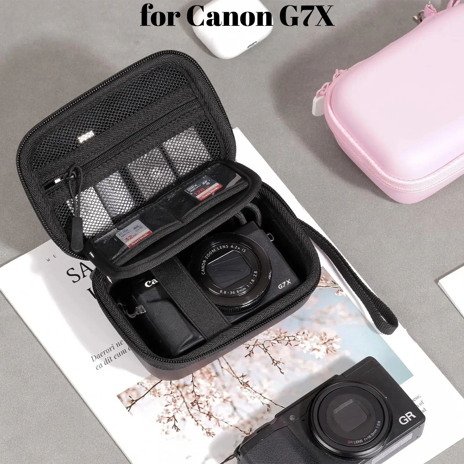 캐논 G7X 마크 III 마크 II, 사이버샷, 파워샷 SX740, 리코 GR III, 코닥 픽스프로용 하드쉘 디지털 카메라 케이스