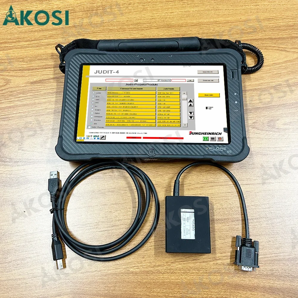 

Инструменты для диагностики вилочного погрузчика JUDIT-4 Jungheinrich, комплект диагностического сканера Judit Incado Box Judit 4,36 с планшетом Xplore