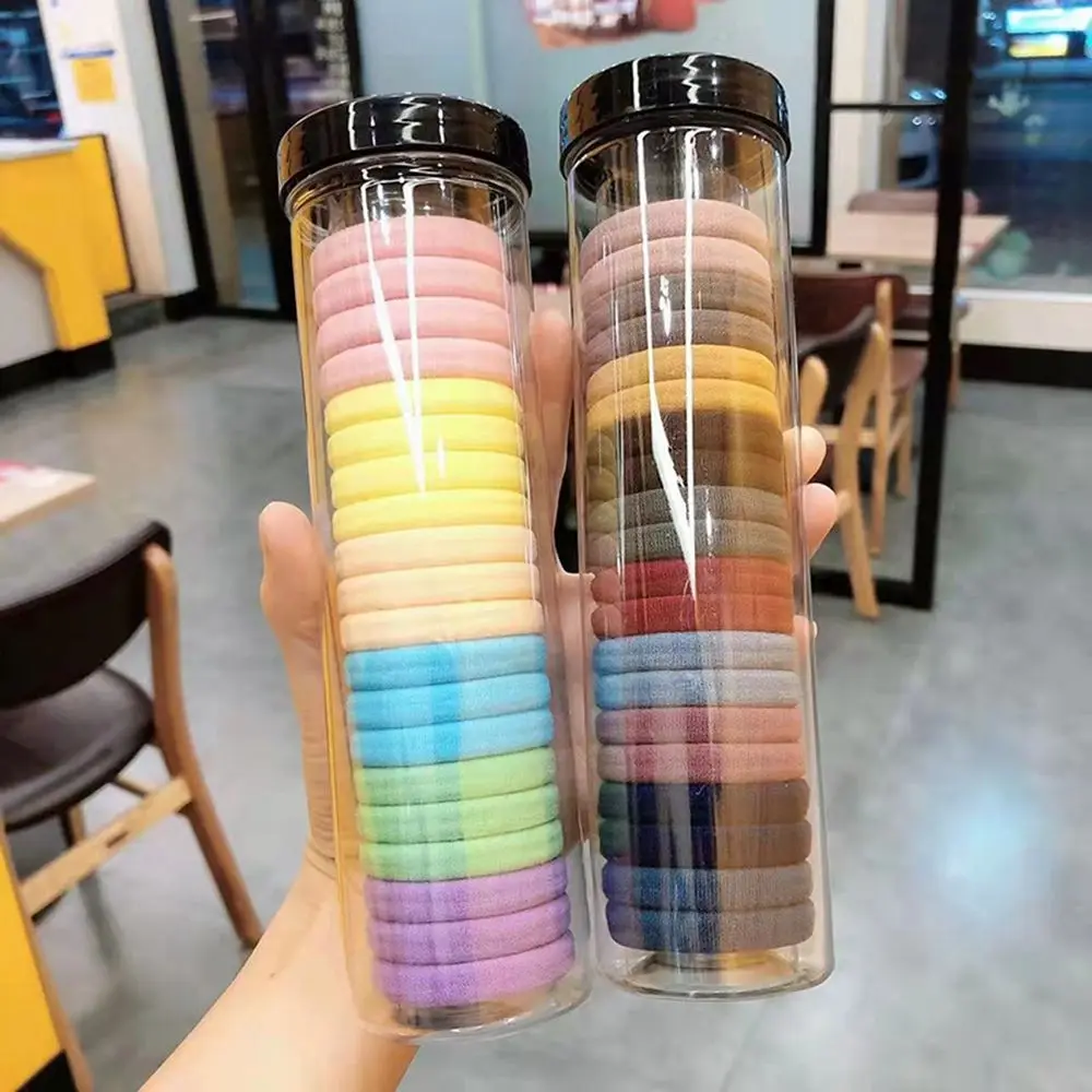 Description Picture 4 of itemDurable Solid Color Seamless Ponytail Holder Women Female Hair Ties Korean Style Rubber Band Elastic Head Rope Basic Hair Rope
