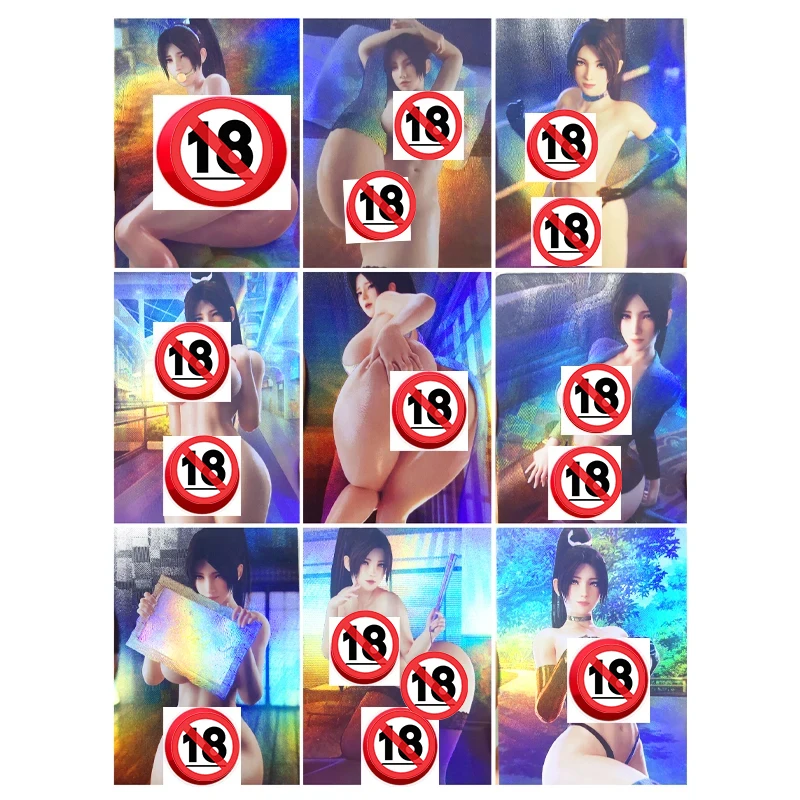 9pcs/set Beelzebul Genshin Impact Mai Shiranui ACG Sexy Nude Toys Hobbies Hobby Collectibles Game Collection Anime Cards