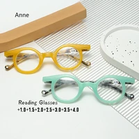Vintage Round Frame Reading Glasses Women Anti Blue Light Farsighted Eyewear Men Presbyopia Glasses Optical Prescription Eyewear 1