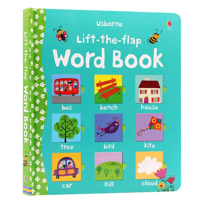 

MiluMilu Lift-the-Flap Word Book Usborne Buku Children's Early Word Teaching Fun Cardboard Book