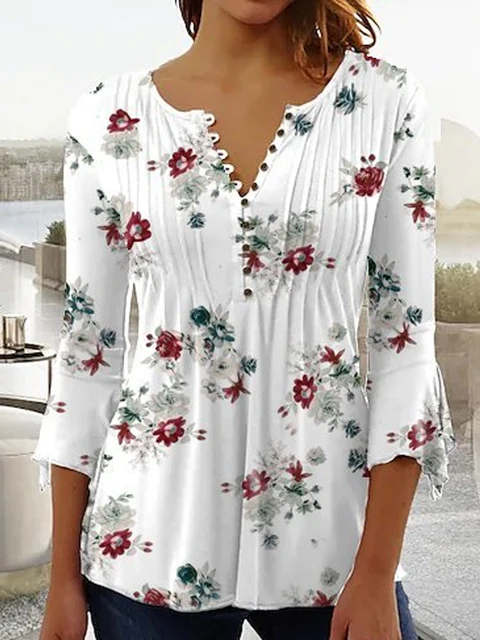 Sotavento Escudriñar Considerar Fashion Women Shirt Casual Loose Long-sleeved Shirt Women Elegant Printed  Temperament Tops Women - Women Shirt - AliExpress