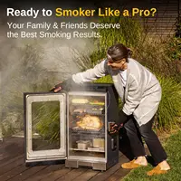 30" Electric Smoker, Outdoor Smoker with Glass Door and Meat Thermometer, 725 Sq Inches of Cooking with Remote, 4 Detachable 2