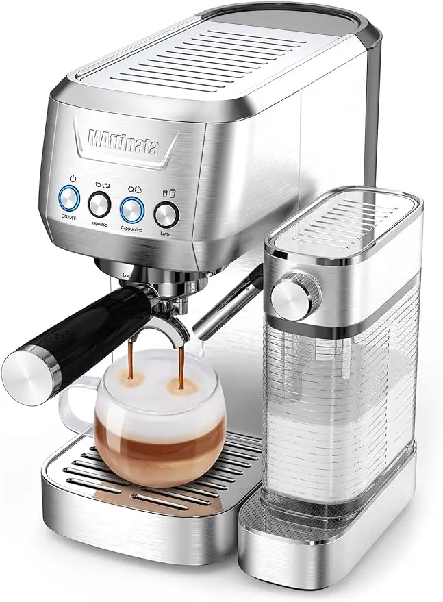 

MAttinata Espresso Machine, 20 Bar Cappuccino Machines for Home, Coffee Maker with Automatic Milk Frother, Latte Machine for Mom