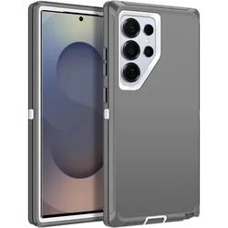 Heavy Duty 3 - Layer Armor Matte Shockproof Protector Case - Galaxy S23 Ultra (GRAY)
