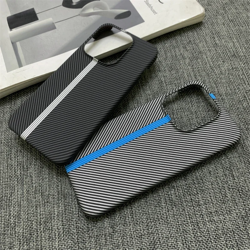 Carbon Fiber Texture Track Pattern Protective Phone Case - Hard PC Back Cover