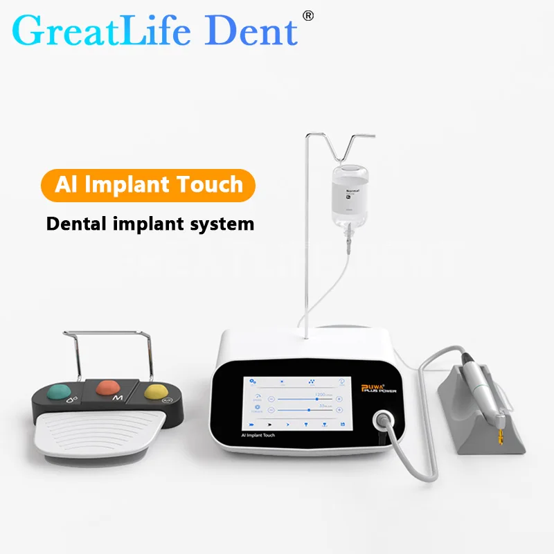 

GreatLife Dent Dental Lab Implant Motor Surgical Drilling Micromotor With LED 0~80N.cm 20:1 Handpiece Irrigator Implant Machine