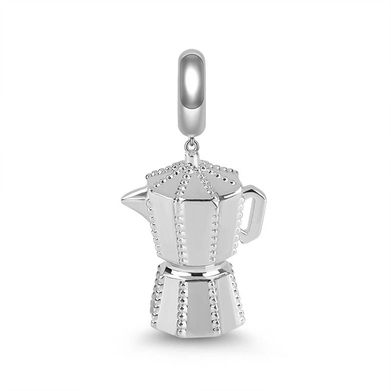 Hot Coffee Pot Cup Cocktailcup Teapot Dangle Charm Beads Fit Original 925 Sterling Silver Bracelet Women DIY Jewelry Gift 3