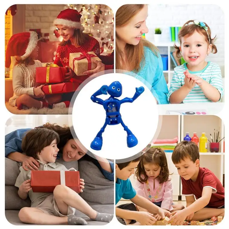 Wind Up Walking Robot Toy Walking Dancing Spring Wind Up Toy Portable Spring Dancing Wriggle Robot For Kids