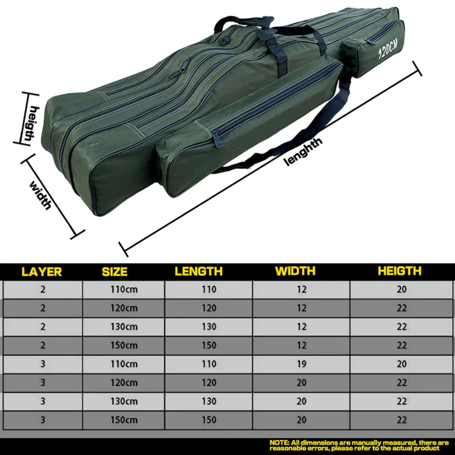 Belly Fishing Bags 2/3 Layer 110120/130/150cm Waterproof Outdoor Fishing Rod Large Capacity Mens Case boots