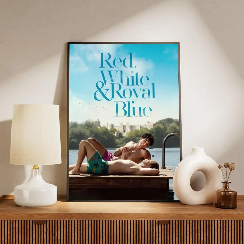 Red, White & Royal Blue Waterproof Wall Art Print Poster for Room and Office Decor