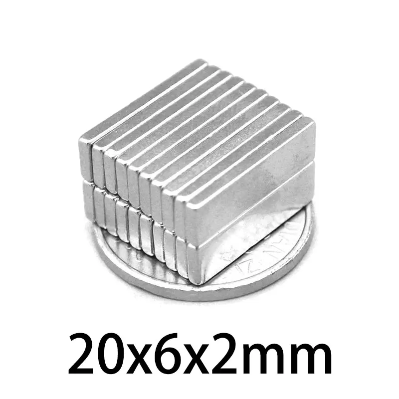 

10/20/50/100/200PCS 20x6x2 Block Strong Powerful Magnets N35 Rare Earth Neodymium Magnet 20x6x2mm Permanent Magnet 20*6*2