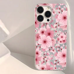 Elegant Minimalist Pink Flower Phone Case Cover - S21 Ultra (Silver - YYDSY241)