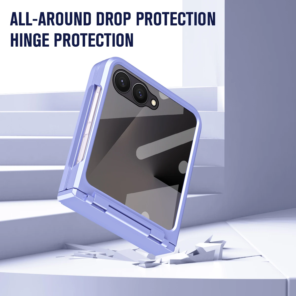Luxury Matte Folding Hinge Shockproof Phone Case with Mirror Film