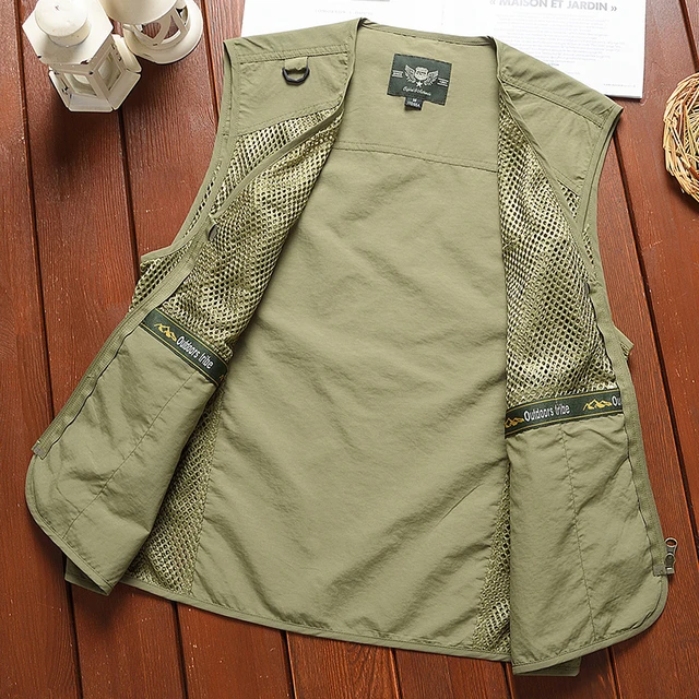 Versatile Waterproof Lightweight Thin Men's Fishing Vest For Fishing Hiking  Camping Multi-pocket Design Breathable Women's Vest