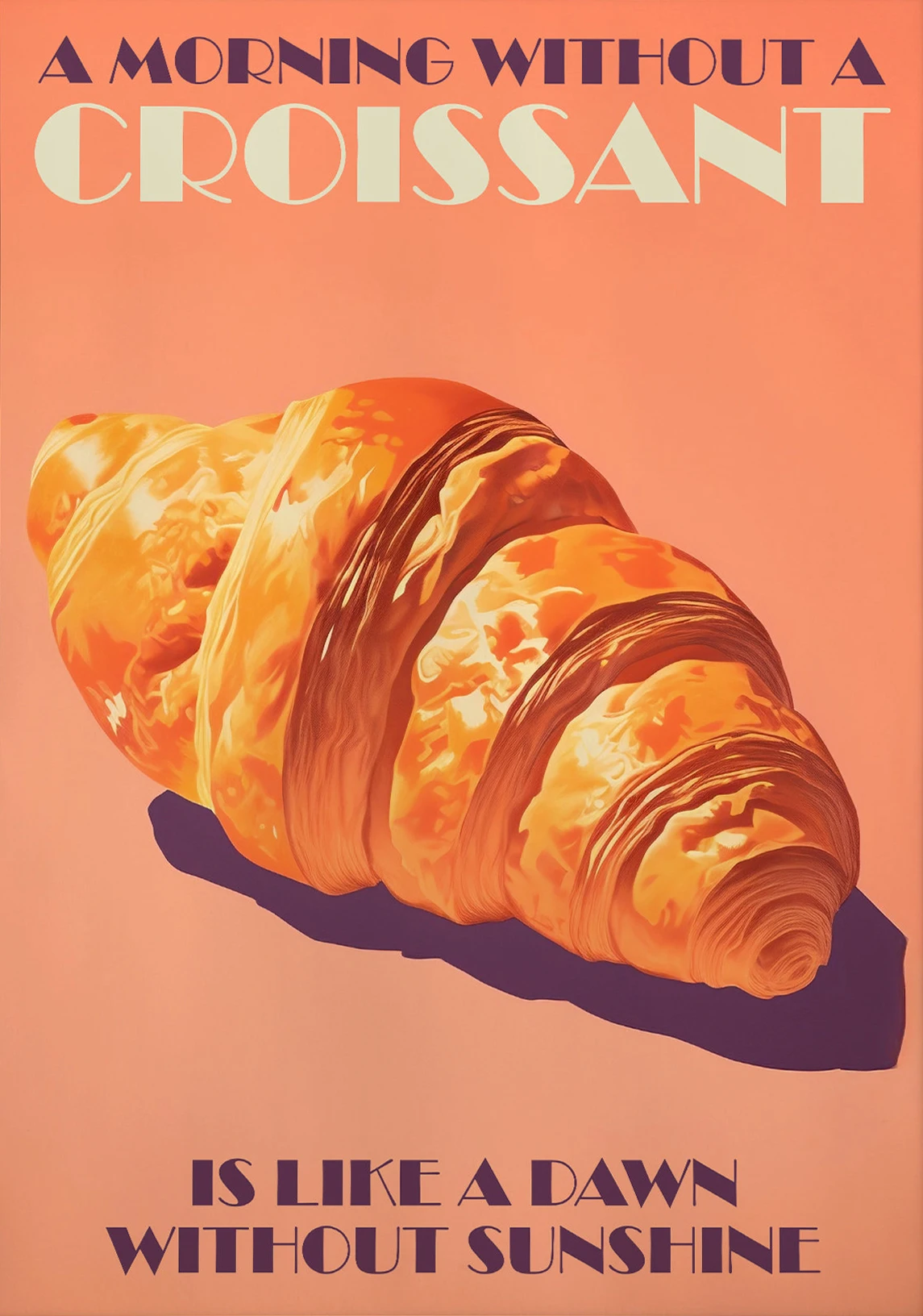 Póster vintage de comida, croissant, pasta, carne, lienzo impreso, decoración de pared para cocina, comedor, restaurante, decoración de pared estética