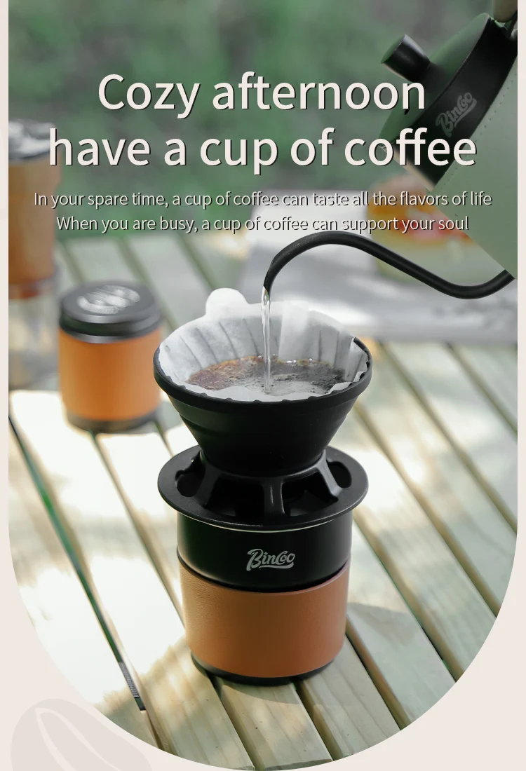 S890eaa81aab64b8186c2b3896d628bf7X BINCOO Coffee Equipment Portable Hand Brewed Coffee Set Coffee Manual Grinder Complete Set for Outdoor Camping Travel