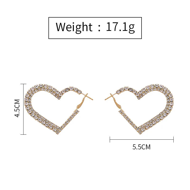 Heart-Shaped Earrings Crystal Women's