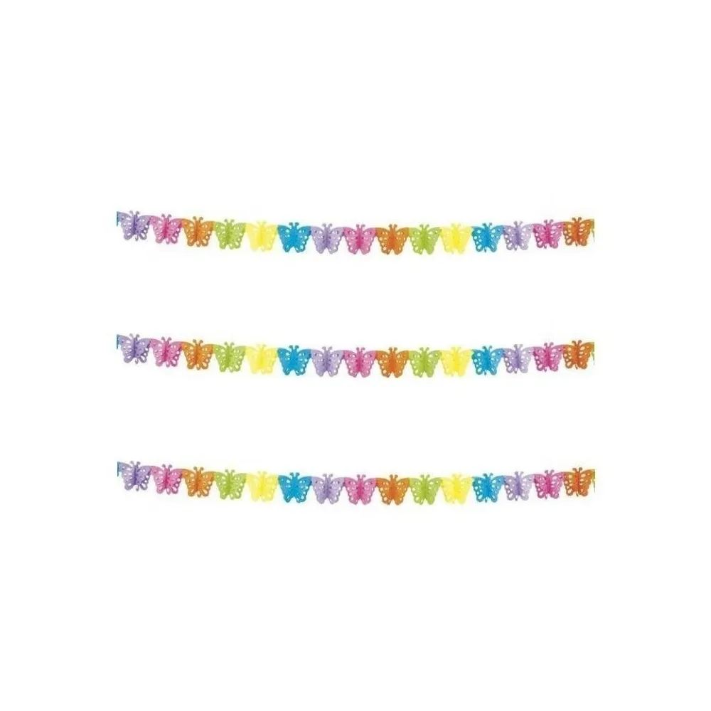 SET 3 swags paper butterflies 3MT MULTICOLOR flags birthday birth PARTY | Дом и сад