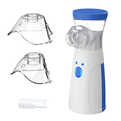 Portable Silent Mesh Nebulizer for Adults and Children - Handheld Cough Relief and Humidifier (Blue)
