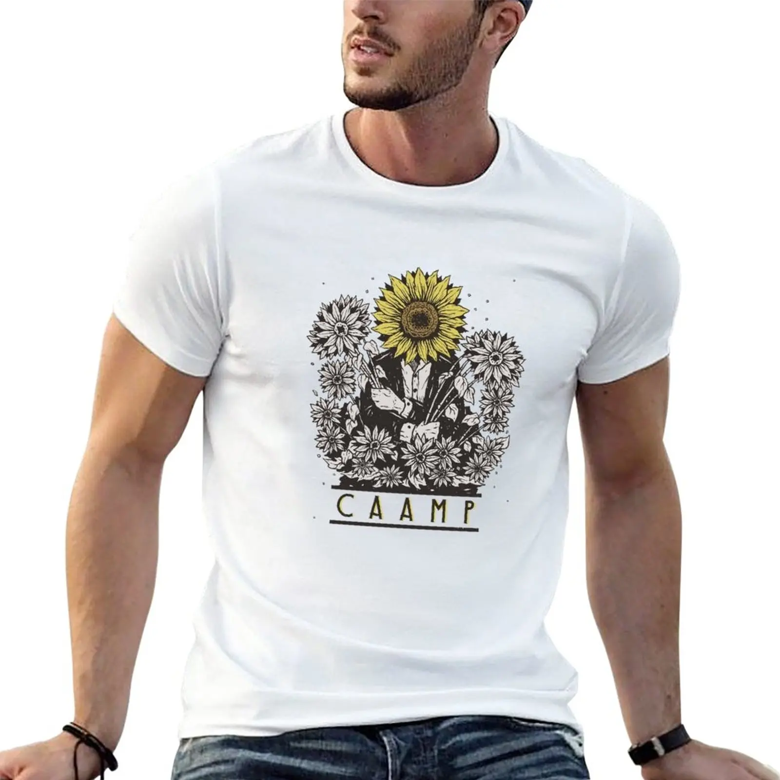 

sunflower T-Shirt tees quick drying for a boy aesthetic clothes Men's cotton t-shirt