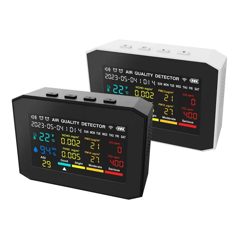 

CO2 Monitor 10 In 1 Temperature Humidity Air Tester Alarm Clock Air Quality Monitor Portable CO2 Monitor Meter Carbon Monoxide