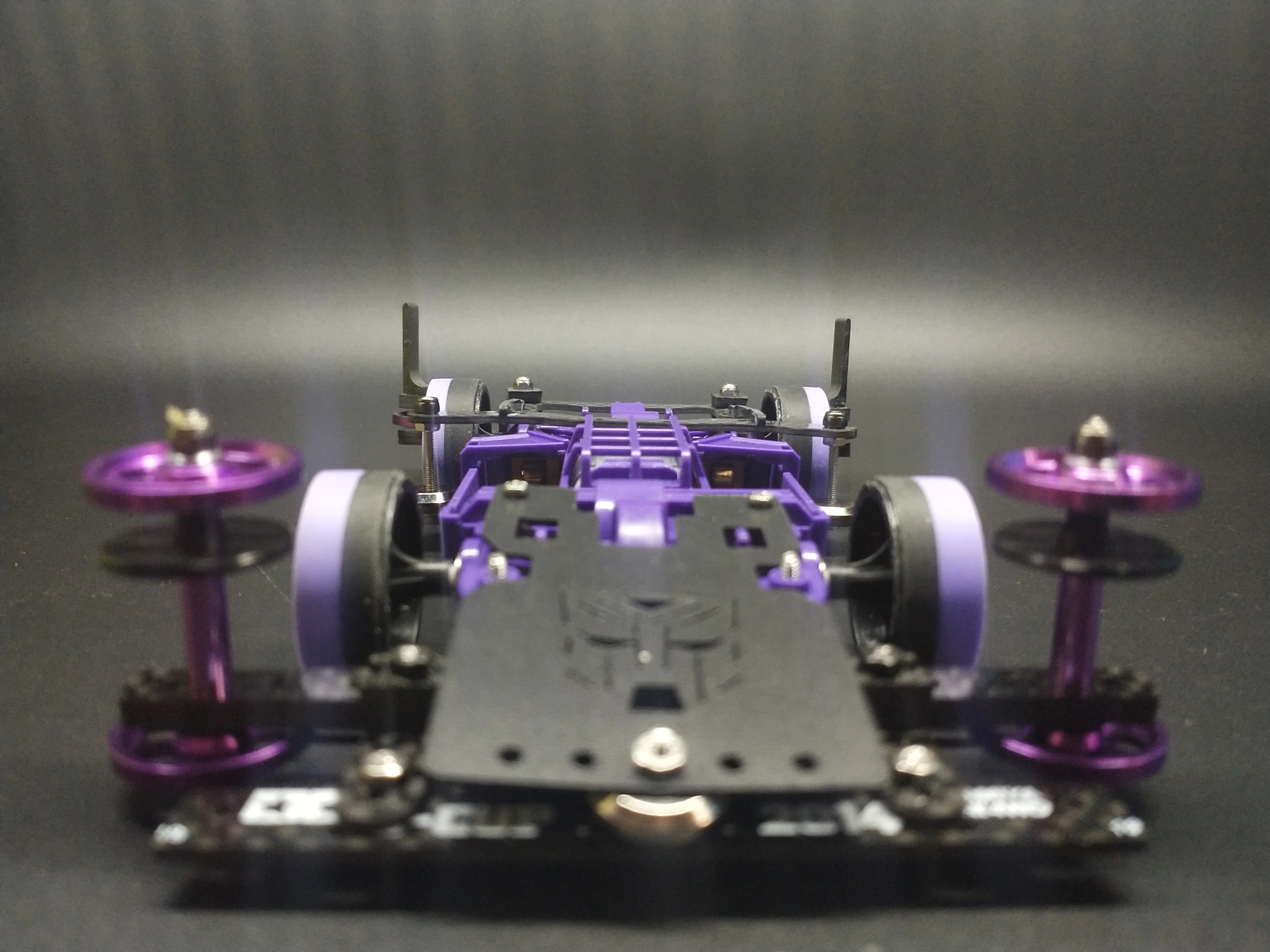 タミヤミニ 4WD 車モデル紫色 MSL シャーシ春フロント & リア