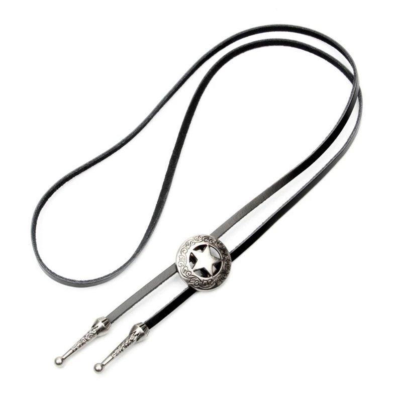 

Hollow out Star Pendant Bolo Tie for Men Women Bridegroom Wedding Necklace Western Cowboy Necktie Bolo Tie for Shirt