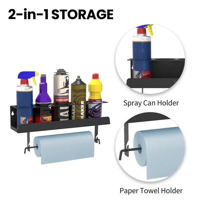 Paint Bottle Storage Rack 5-Hole Wall Mounted Storage Holder Large Opening Design Spray Can Organizer Shelf For Spray Can