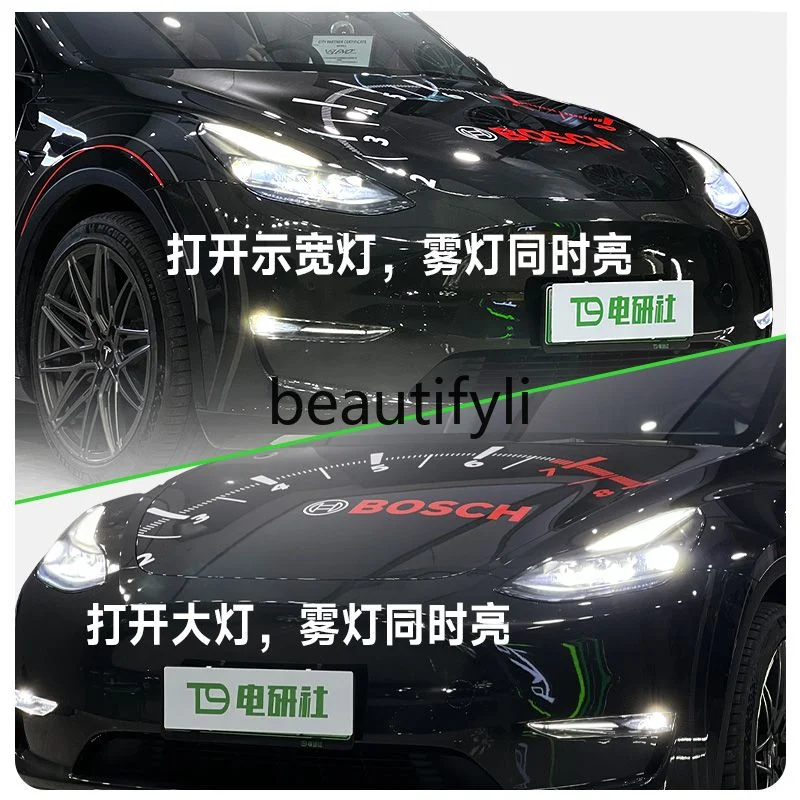 Front Fog Light Model3/y Safe Driving Lighting Multi-function LED Daytime Running Light